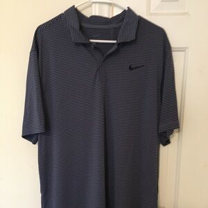 Blue Nike Dri-fit striped polo. Size xl